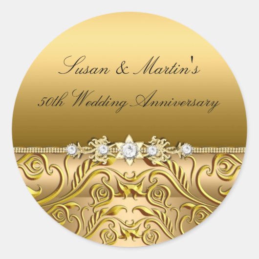 Autocollant 50e anniversaire de mariage feuille d' (Devant)