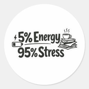 Autocollant 5% Énergie 95% Stress