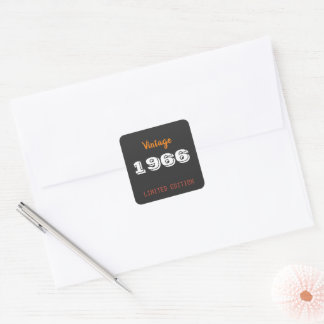 Autocollant 60e anniversaire – Vintage 1966 Noir &