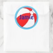 Autocollant à balle rouge de plage personnalisé (Sac)