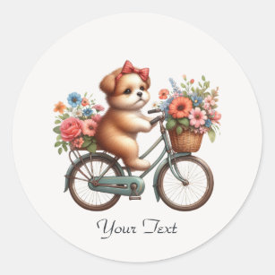 Autocollant à bascule à bicyclette floral