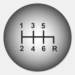 autocollant à bouton à 6 vitesses