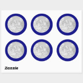 Autocollant à cadre bleu (Feuille)