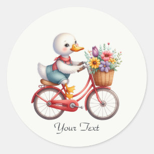 Autocollant à canard à bicyclette floral