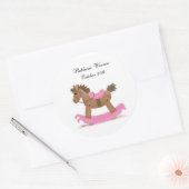 Autocollant à cheval à roche en rose (Enveloppe)