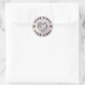 Autocollant à cœur de bonnes vibrations (Sac)