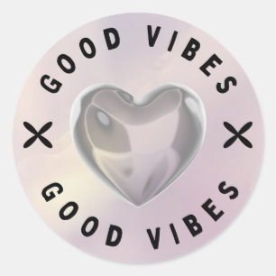 Autocollant à cœur de bonnes vibrations