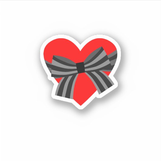 autocollant à coeur de ruban (Devant)