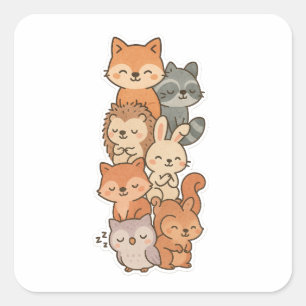 Autocollant à couchage de la pile d'animaux de boi