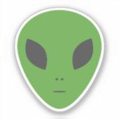 Autocollant à découpe Alien vert (Recto)