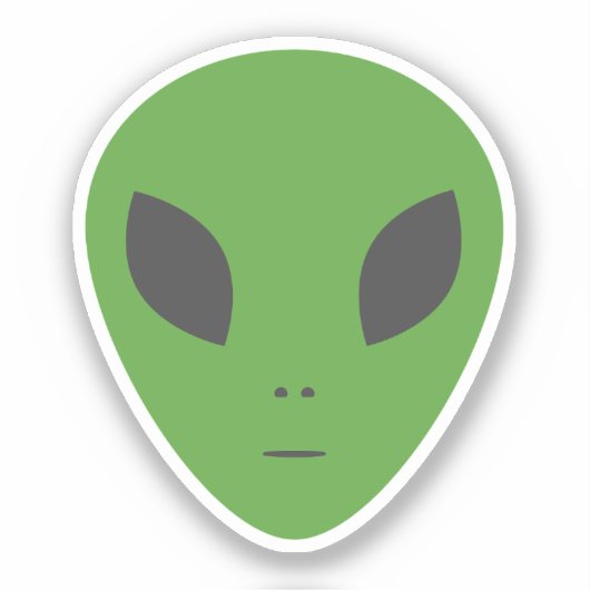 Autocollant à découpe Alien vert (Recto)