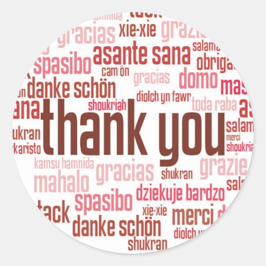 autocollant à enveloppe rouge Merci (Devant)