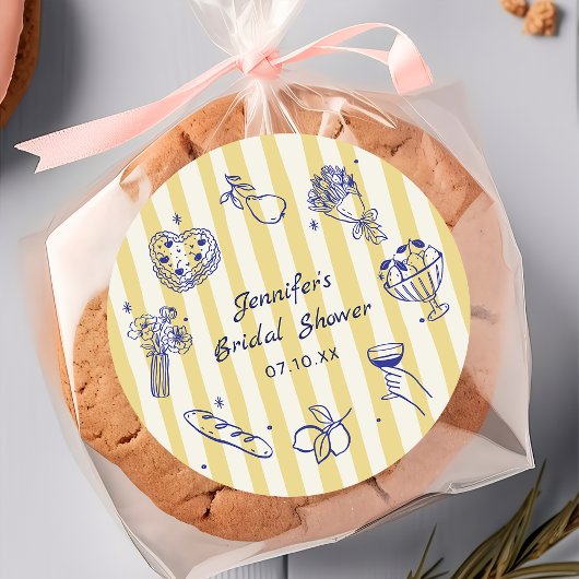 Autocollant à Fête des mariées de citron tiré à la