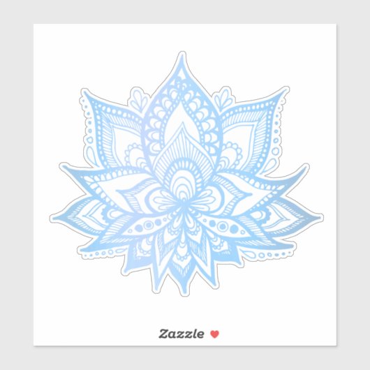 Autocollant à fleurs Boho Blue Lotus (Feuille)