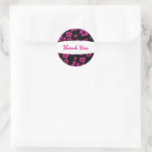 Autocollant à fleurs en Hibiscus rose et noir chau (Sac)