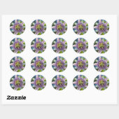 Autocollant à fleurs mauve Passion (Feuille)