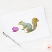 Autocollant à fleurs rose écureuil (Enveloppe)