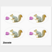 Autocollant à fleurs rose écureuil (Feuille)