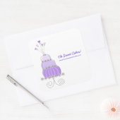 Autocollant à gâteau Mariage chic violet (Enveloppe)