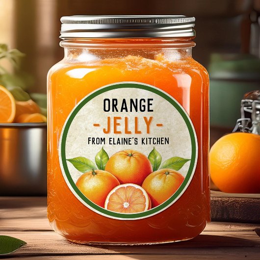 Autocollant à la gelée orange maison - style vinta