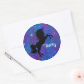 Autocollant à licorne de Galaxie noire/violette (Enveloppe)