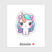 Autocollant à licorne mignon (Feuille)