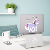 Autocollant à licorne violette et à libellule (Ordinateur portable sur le bureau)