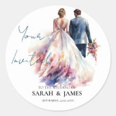 Autocollant à Mariage à fleurs Rose rustique (Devant)