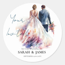 Autocollant à Mariage à fleurs Rose rustique