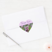 Autocollant à Merci floral rose violet (Enveloppe)