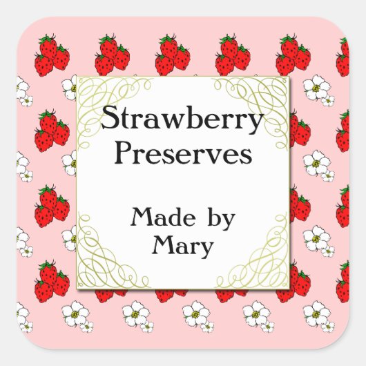 Autocollant à Motif à fraise Retro personnalisé (Devant)