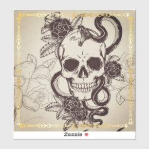 Autocollant à motif de crâne d'Halloween.
