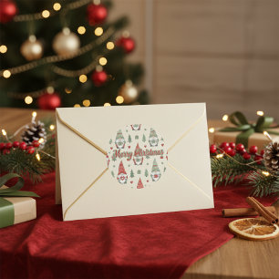 Autocollant à motif de gnome de Noël festif