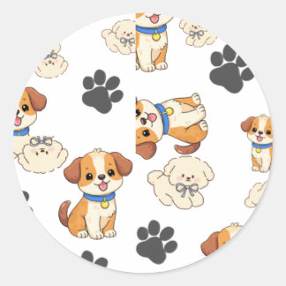 Autocollant à motif d'empreintes de pattes de chio