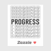 Autocollant à motif rétro de progrès (Feuille)