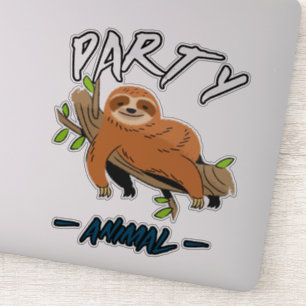 Autocollant à paresse animal de fête