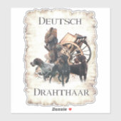 Autocollant À poils durs Pointer allemand (Feuille)