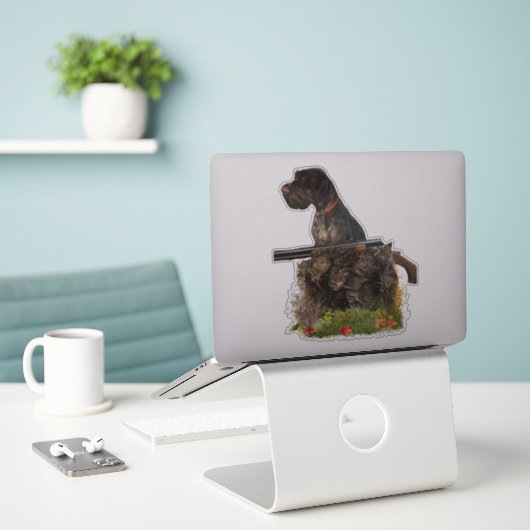 Autocollant À poils durs Pointer allemand (Ordinateur portable sur le bureau)