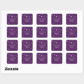 Autocollant à pois modernes pailletés violet et ar (Feuille)