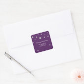 Autocollant à pois modernes pailletés violet et ar (Enveloppe)