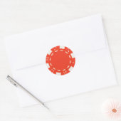 autocollant à puce de pokerchip orange (Enveloppe)