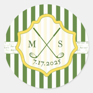 Autocollant à thème de golf personnalisé Crest 