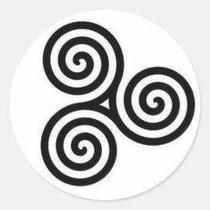 Autocollant à triple cercle Celtique noir et blanc