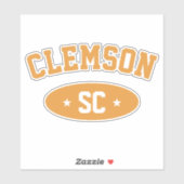 Autocollant à typographie vintage de Clemson (Feuille)