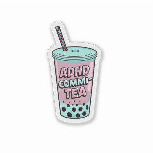 Autocollant ADHD Commi-tea (Devant)
