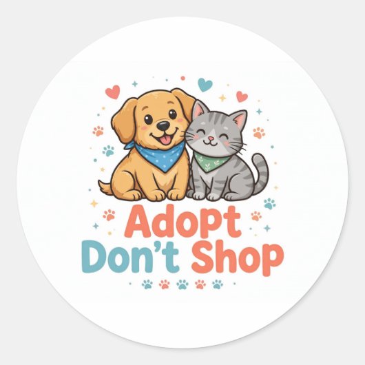 Autocollant Adopt Don't Shop (Devant)
