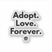 Autocollant Adopt Love Forever (Devant)