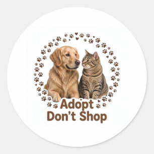 Autocollant « Adoptez, ne faites pas d'achat »