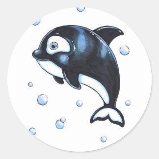 Autocollant adorable Bébé baleine