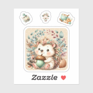 Autocollant adorable pour bébé hérisson.